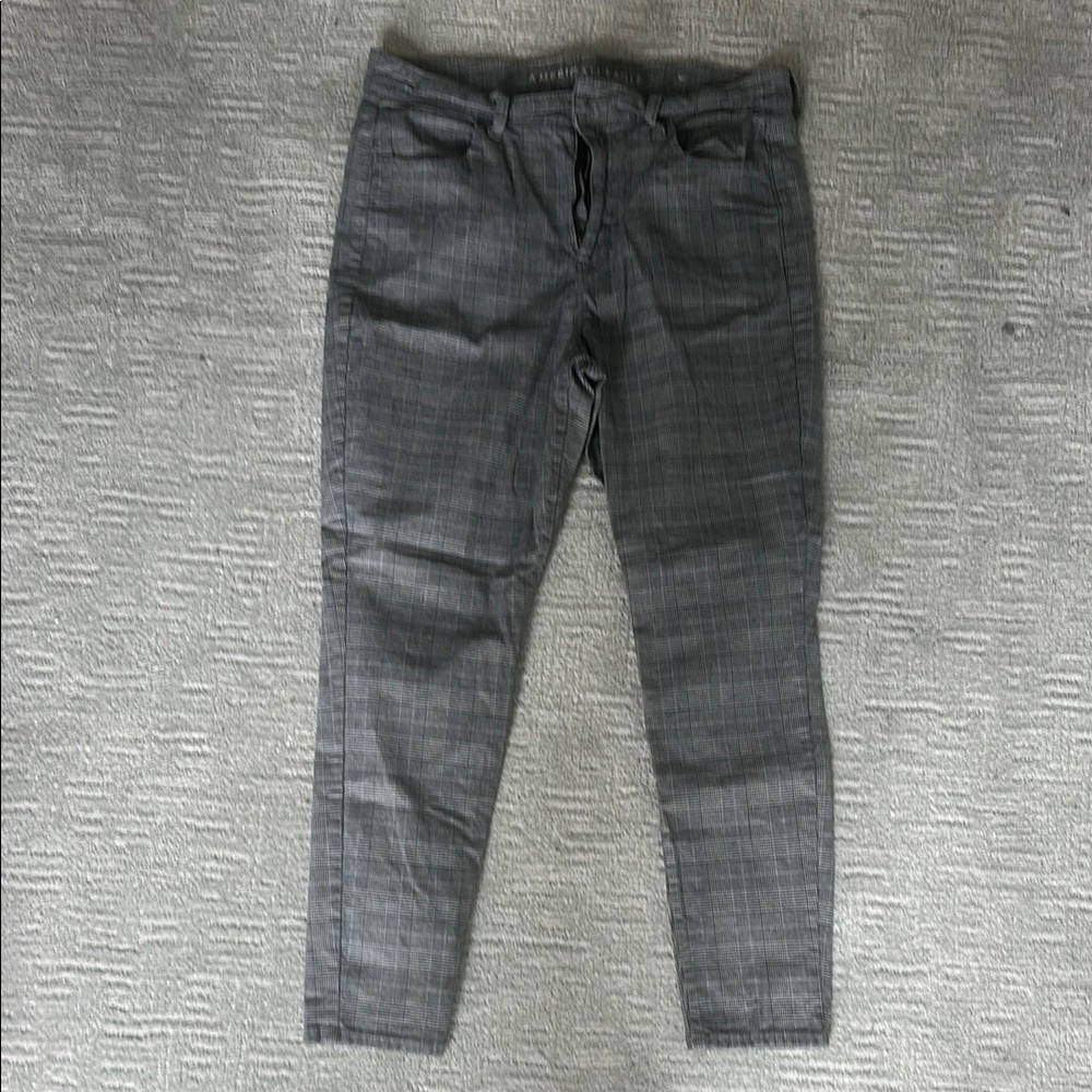 Women’s Gray Plaid Slim Jeans